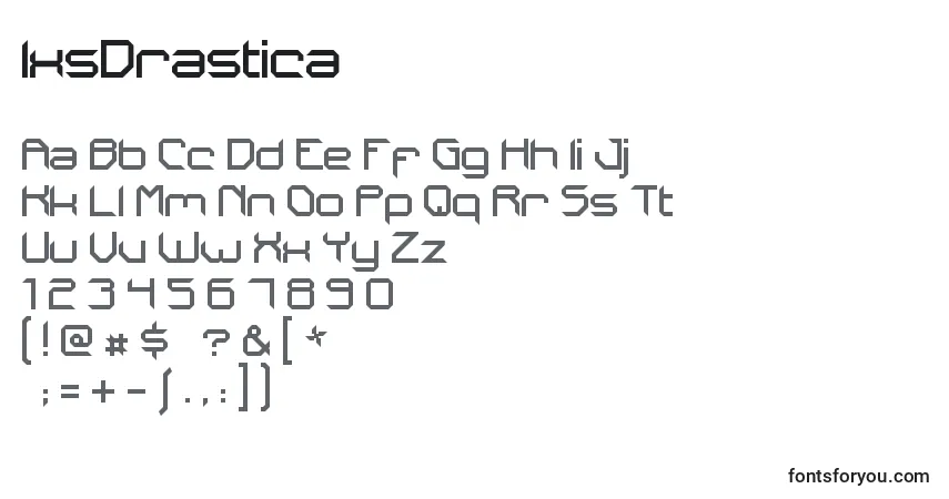 IxsDrastica font – alphabet, numbers, special characters