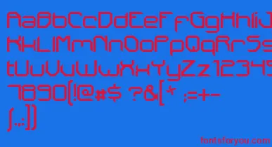 IxsDrastica font – Red Fonts On Blue Background