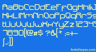 IxsDrastica font – Yellow Fonts On Blue Background