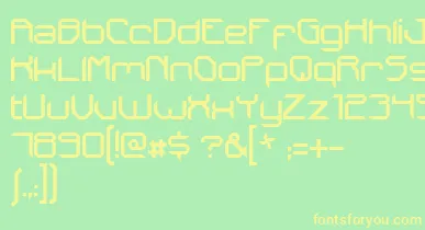 IxsDrastica font – Yellow Fonts On Green Background