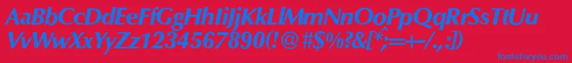 O801FlareXboldItalic Font – Blue Fonts on Red Background
