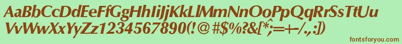 More about O801FlareXboldItalic Font O801FlareXboldItalic Font – Brown Fonts on Green Background