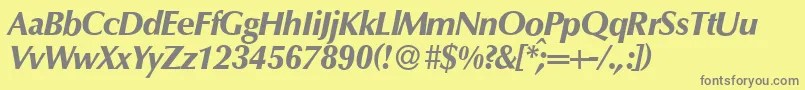 O801FlareXboldItalic Font – Gray Fonts on Yellow Background