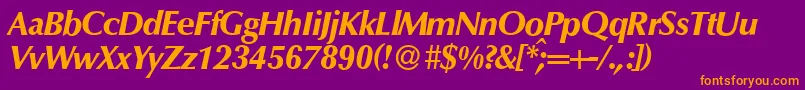 fuente O801FlareXboldItalic – Fuentes Naranjas Sobre Fondo Morado