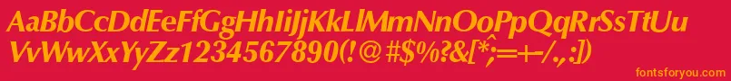 O801FlareXboldItalic Font – Orange Fonts on Red Background