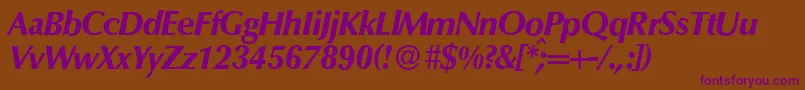 O801FlareXboldItalic Font – Purple Fonts on Brown Background