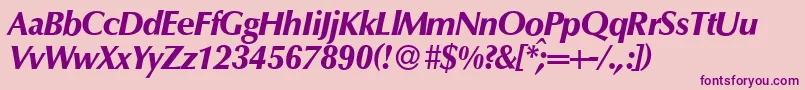 Police O801FlareXboldItalic – polices violettes sur fond rose