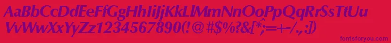 O801FlareXboldItalic Font – Purple Fonts on Red Background