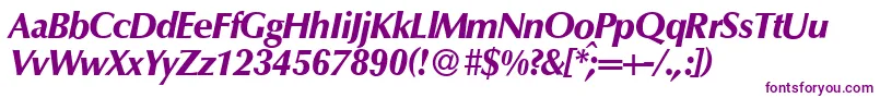 O801FlareXboldItalic Font – Purple Fonts on White Background