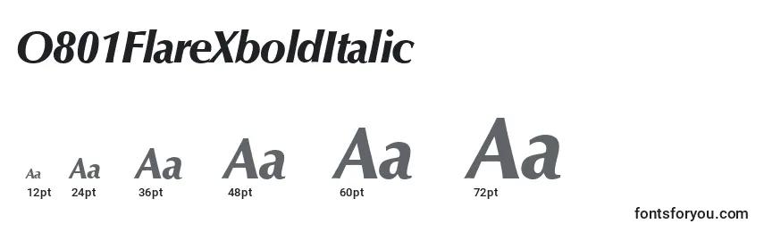 O801FlareXboldItalic Font Sizes