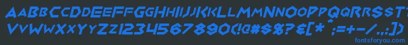 MedabotsItalic Font – Blue Fonts on Black Background