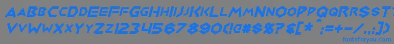 MedabotsItalic Font – Blue Fonts on Gray Background