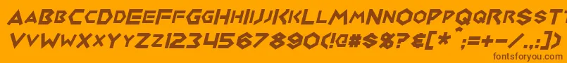 MedabotsItalic Font – Brown Fonts on Orange Background