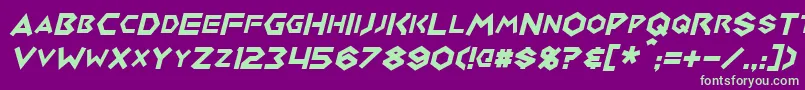 MedabotsItalic Font – Green Fonts on Purple Background