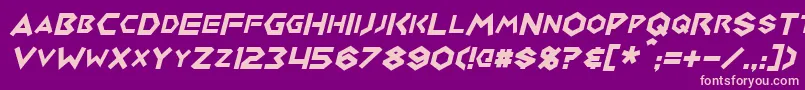 MedabotsItalic Font – Pink Fonts on Purple Background