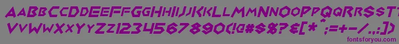 MedabotsItalic Font – Purple Fonts on Gray Background