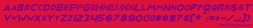 MedabotsItalic Font – Purple Fonts on Red Background