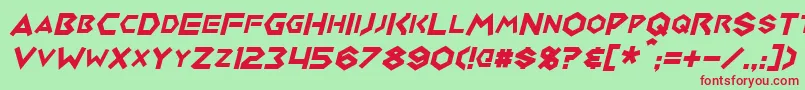 MedabotsItalic Font – Red Fonts on Green Background