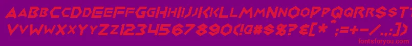 MedabotsItalic Font – Red Fonts on Purple Background