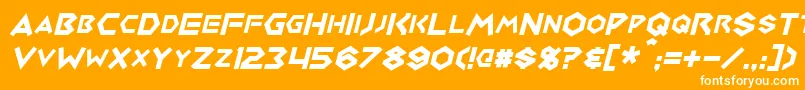 MedabotsItalic Font – White Fonts on Orange Background