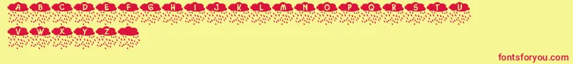 Mistwetter Font – Red Fonts on Yellow Background