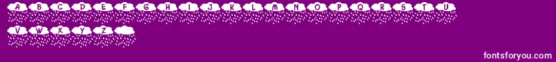 Mistwetter-Schriftart – Weiße Schriften auf violettem Hintergrund