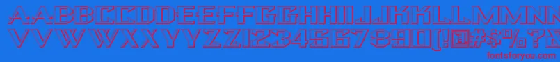 Bulwarknf Font – Red Fonts on Blue Background