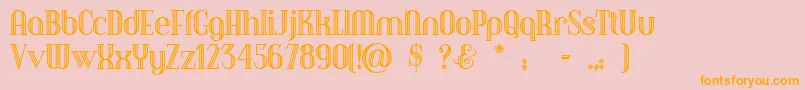 Debonairinline Font – Orange Fonts on Pink Background