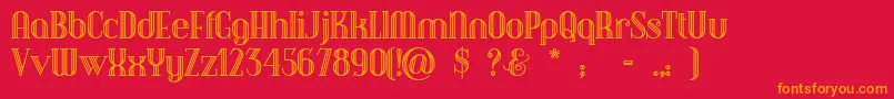 Debonairinline Font – Orange Fonts on Red Background