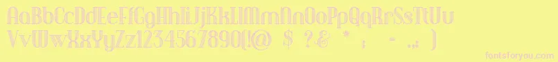 Debonairinline Font – Pink Fonts on Yellow Background