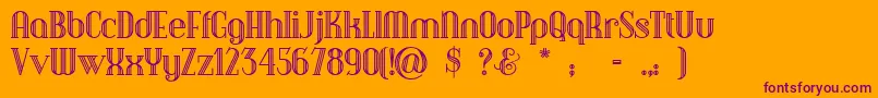 Debonairinline Font – Purple Fonts on Orange Background