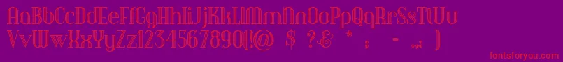 Debonairinline Font – Red Fonts on Purple Background