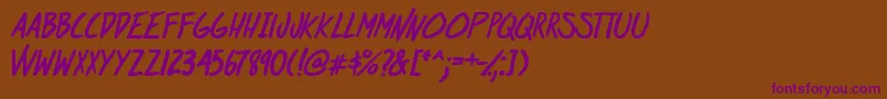 AtRiskYouthBold Font – Purple Fonts on Brown Background