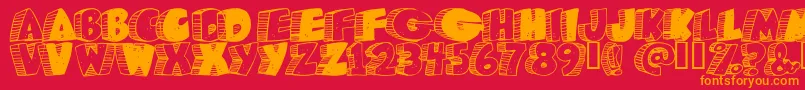 Caveman Font – Orange Fonts on Red Background