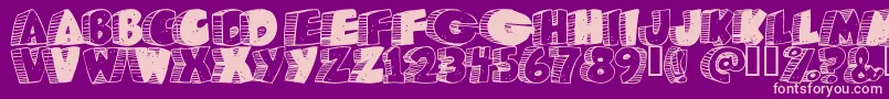 Caveman Font – Pink Fonts on Purple Background
