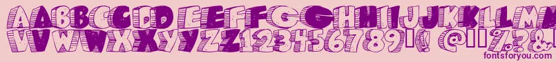 Caveman Font – Purple Fonts on Pink Background