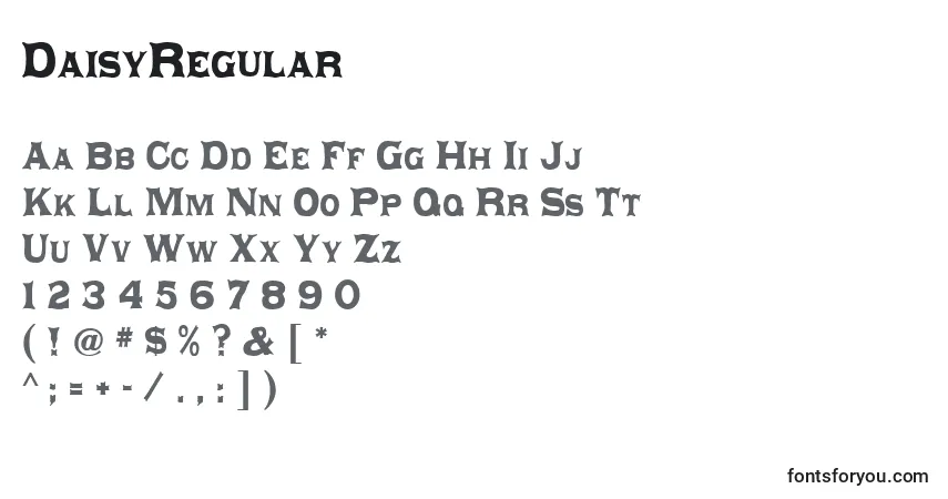 DaisyRegular Font – alphabet, numbers, special characters