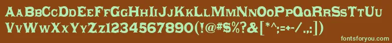 Шрифт DaisyRegular – зелёные шрифты на коричневом фоне