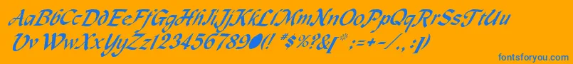 MetermiserItalic Font – Blue Fonts on Orange Background