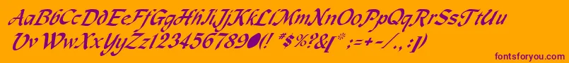 MetermiserItalic Font – Purple Fonts on Orange Background