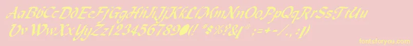 MetermiserItalic Font – Yellow Fonts on Pink Background