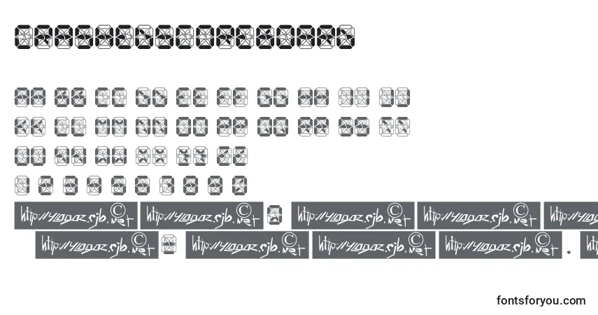 A fonte CrashedScoreboard – alfabeto, números, caracteres especiais