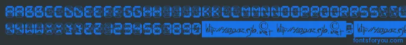 CrashedScoreboard-Schriftart – Blaue Schriften auf schwarzem Hintergrund