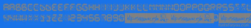 Шрифт CrashedScoreboard – серые шрифты на синем фоне