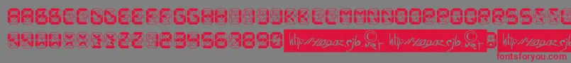 フォントCrashedScoreboard – 赤い文字の灰色の背景
