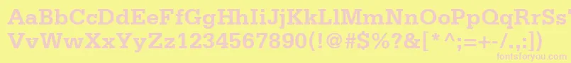 SerifaLt65Bold Font – Pink Fonts on Yellow Background