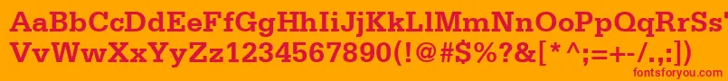 SerifaLt65Bold-Schriftart – Rote Schriften auf orangefarbenem Hintergrund