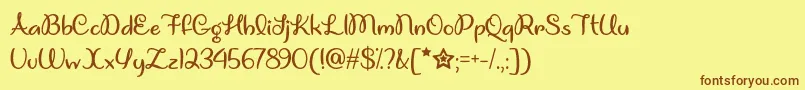 UnicornGigglesOtf Font – Brown Fonts on Yellow Background