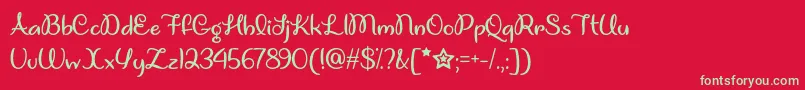 UnicornGigglesOtf Font – Green Fonts on Red Background