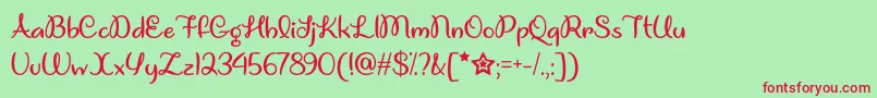 UnicornGigglesOtf Font – Red Fonts on Green Background